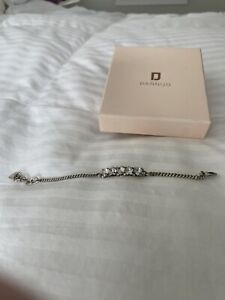 Dannijo Women’s Handcrafted Rhinestone Heart Silver Chain Bracelet