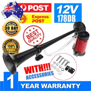178db Car Truck Mega Train Loud Single Trumpet Air Horn Kit DC 12V Compressor AU - Picture 1 of 12