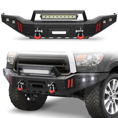Steel Front Bumper W/ LED Lights For Toyota Sequoia 2011-2016 & Tundra 2007-2013 Foto 1 de 4