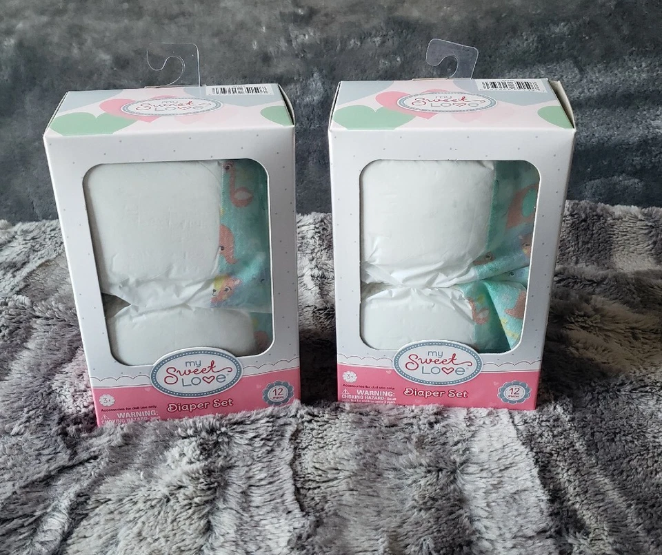 My Sweet Love Baby Doll Diaper Set 12 PC