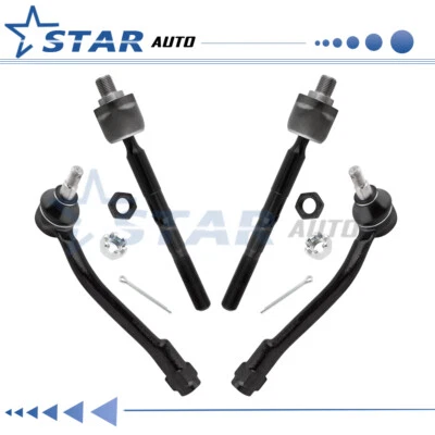 4XFront Inner & Outer Tie Rod Ends Kit Fit for Hyundai Entourage 2007 2008 2009 - Image 1 of 4