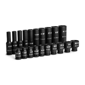 Capri Tools 1/4 in. Drive Shallow and Deep Impact Socket Set, SAE, 20-Piece - Picture 1 of 7