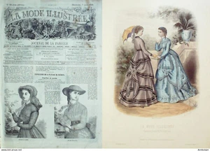 La Mode illustrée journal + gravure associée 1868 # 23 - Imagen 1 de 3
