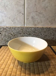 Vintage Japanese Hand Painted Porcelain Rice Bowl YELLOW 4 1/2" D - Picture 1 of 9
