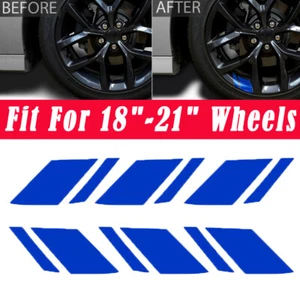 Car Blue Wheel Rim Vinyl Sticker Decal Hash Mark Stripe Fit For 18" - 21" Wheels - Imagen 1 de 4