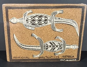 Vintage Aboriginal Bark Paintings Cork Placemats – Set of 6 – F.A.P Melbourne - Foto 1 di 4