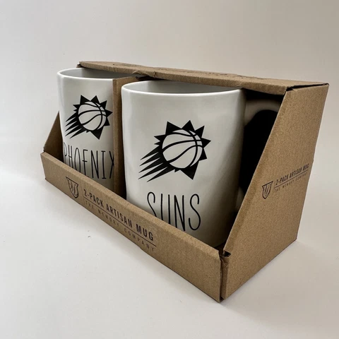 Set of 2 Large Artisan Mug Phoenix Suns Coffee Mugs Cups The Memory Company NIB Cover