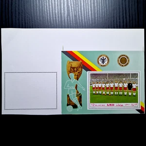 UAE Ajman UNCUTED PROOF - Football Club MNH Air Mail Stamps Block - Picture 1 of 5