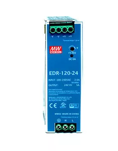 1pc DIN Rail DC Switching Power Supply EDR-120-24 120W 24V 5A Mean Well MW - Picture 1 of 7