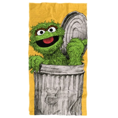 Toalla de playa pintada Oscar Sesame Street con licencia oficial 30"x60" Foto 1 de 4