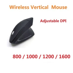 Adjustable DPI USB Wireless 5 Keys Mouse Ergonomic Vertical Gaming Mouse Black - Picture 1 of 6