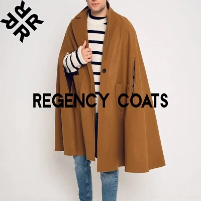 Capa histórica de lana marrón, capa gótica victoriana, capa cosplay recreación Foto 1 de 4