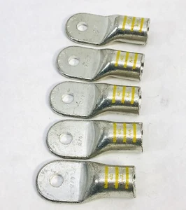 LOT OF 5 UNKNOWN YELLOW 4/0 GA. 5/16" STUD HEAVY DUTY CORROSION RESISTANT COPPER - Picture 1 of 6