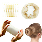 Ensemble de forme de chignon de cheveux, 50 pièces filets à cheveux invisibles + 10 pièces épingles à cheveux en forme de U (blonde)