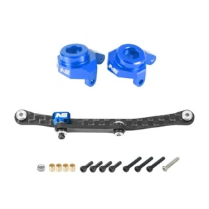 Eslabones de dirección de carbono CNC NexxSpeed con nudillos de aluminio (AZUL)-AXIAL SCX24/AX24 - Imagen 1 de 2