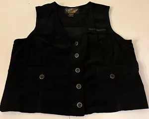 HARLEY DAVIDSON Damen schwarz Cord Motorrad Reitweste - Größe L - Bild 1 von 9