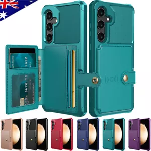 For Samsung S25 S24 FE Plus Ultra S23 S22 S21 S20 S9 Wallet Card Slot Case Cover - Picture 1 of 47