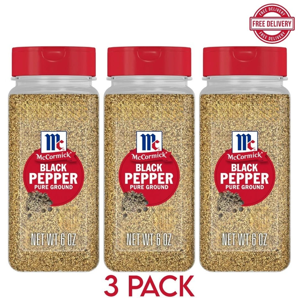 Pimenta preta moída pura McCormick, 6 oz (pacote com 3) - Imagem 1 de 1