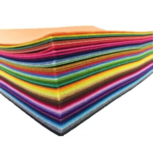 54pcs Felt Fabric Sheet Assorted Color Felt Pack DIY Craft Squares Nonwoven 3... - Picture 1 of 8