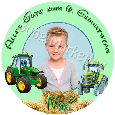 Tortenaufleger Traktor Fototorte Zuckerbild mit Foto und Text individuell (698) - Bild 1 von 4