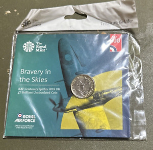 GB/UK 2018 Two Pounds £2 BRAVERY IN THE SKYS RAF Spitfire.  RM  Sealed Pack.