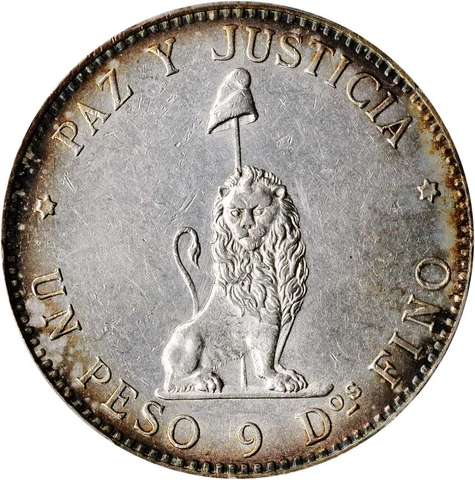 1889 PARAGUAY REPUBLIC SILVER PATACON PCGS AU DETAILS CLEANED KM5 Cover