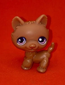 Littlest Pet Shop LPS Brown Husky Dog with Purple Dot Eyes #39 - Picture 1 of 5