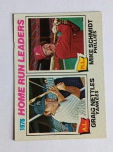 1977 Topps 1976 Home Run Leaders #2, Graig Nettles & Mike Schmidt - Picture 1 of 2