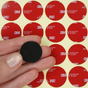 Large 3M Black Adhesive Dots Pads 20mm/25mm – VHB Double Sided Tape 0.64mm - Picture 1 of 3