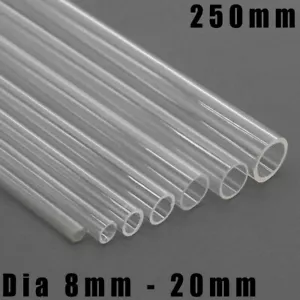 8/10/12/14/16/18/20mm Pipe Clear Plastic Transparent 250mm Length - Picture 1 of 5