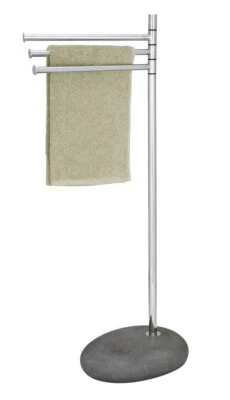 Kleiderhalter Handtuchhalter Pebble Stone Bodenplatte Steinoptik Wenko Modern - Bild 1 von 4