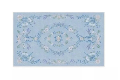 Alfombra de jardín Bridgerton X resistente lavable Aubrey Hall azul 3'x5' flores florales Foto 1 de 4