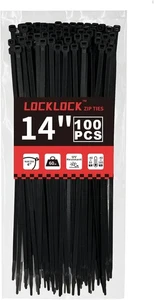 Locklock 14" strapazierfähige Reißverschluss Krawatten 100er-Pack 60 Pfund UV-beständig schwarz - Bild 1 von 5