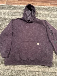 Men's Carhartt Loose Fit Midweight Logo Sleeve Graphic Hoodie Sweatshirt Sz 3XL - Picture 1 of 5