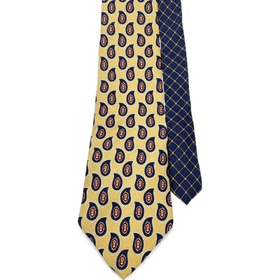 Tommy Hilfiger 真丝领带佩斯利和几何复古 90 年代无进口关税 — 第 1/4 张图片