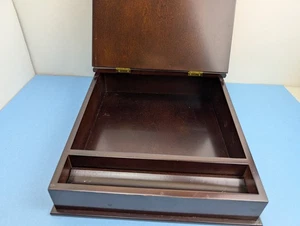 Vtg 1994 The Bombay Company Wood Lap Desk Writing Slope Box Hinged Lid Storage - Picture 1 of 19