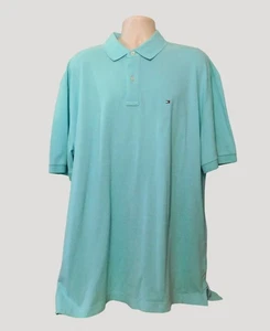 Tommy Hilfiger Polo Shirt Classic Fit XXL Aqua Blue Logo Embroidered NWT - Picture 1 of 5