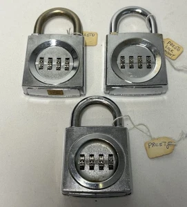 Vintage PRESTO Lock Co Combination Padlock Lot of 3 - Picture 1 of 5