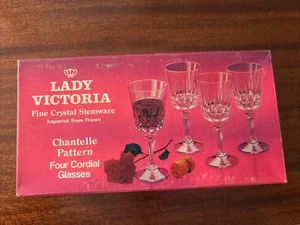 Lady Victoria Fine Crystal Stemware Wine Glasses Chantelle Set of 4 - Picture 1 of 5