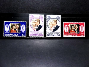 Bermuda Scott #296-97 & #302-03, Set of 4 MNH Royal Wedding Stamps (1972/73) - Picture 1 of 1