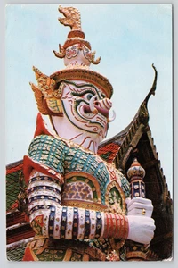 Postcard Giant Guardian at Wat Phra Kaew Bangkok Thailand Temple Emerald Buddha - Picture 1 of 4