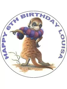 7.5 MEERKAT NOVELTY EDIBLE ICING BIRTHDAY CAKE TOPPER - Picture 1 of 1