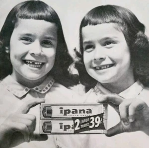 1956 Ipana Toothpaste WD-9 Advertisement Dental Hygiene Twin Pack DWPP24 - Picture 1 of 2