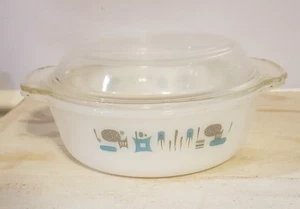 Fire King Blue Heaven Casserole Dish With Lid 497 - Picture 1 of 8