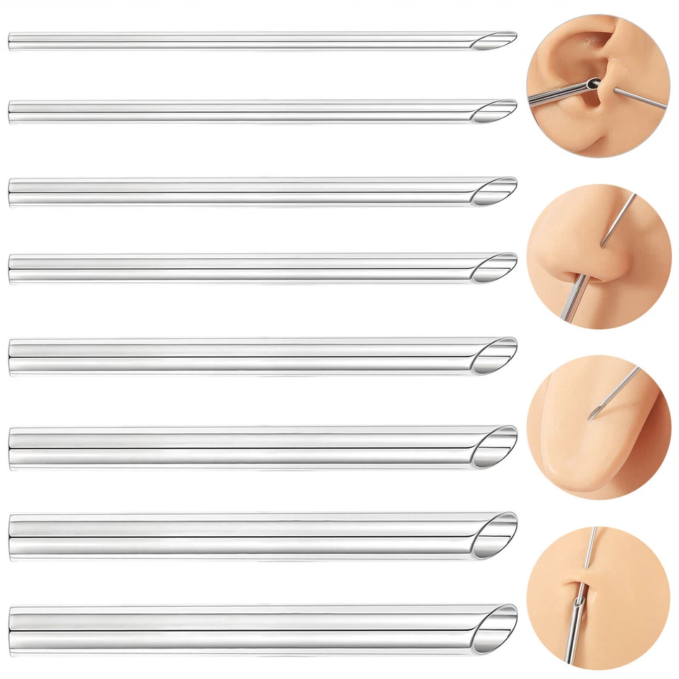 1-4pcs Piercing Needles Receiving Tubes, Stainless Steel Body Jewelry Piercing - Image 1 of 4
