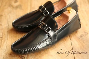 Neu Louis Vuitton Hockenheim schwarz Lack Silber Bit Halbschuhe Herren UK 9,5 US 10,5 - Bild 1 von 11