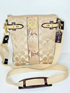 Coach Colette Signature C Python Crossbody Bag Purse Style 47752 - Picture 1 of 16
