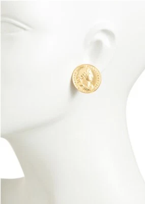 BEN-AMUN 24K Gold Plated Coin Clip On Earrings - Image 1 of 3