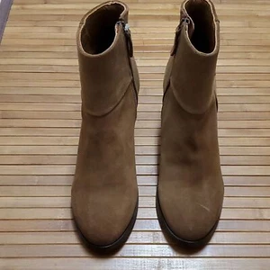 THURSDAY BOOT COMPANY, The Modern Zip Up Suede Ankle Boots, Cognac, Size 8, NWOT - Picture 1 of 8