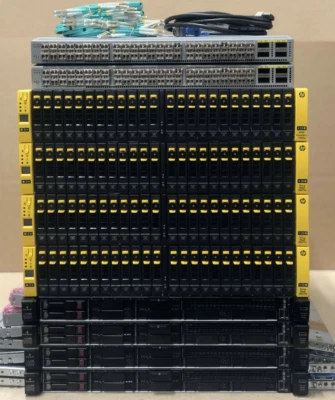 HPE 3PAR 7400c 2 Tier 47TB SSD & SAS DL360 Gen10 10GBit iSCSI 112 Core 1TB SAN - Image 1 of 3